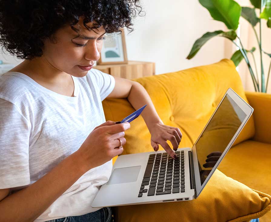Woman with Credit Card for Online Financing