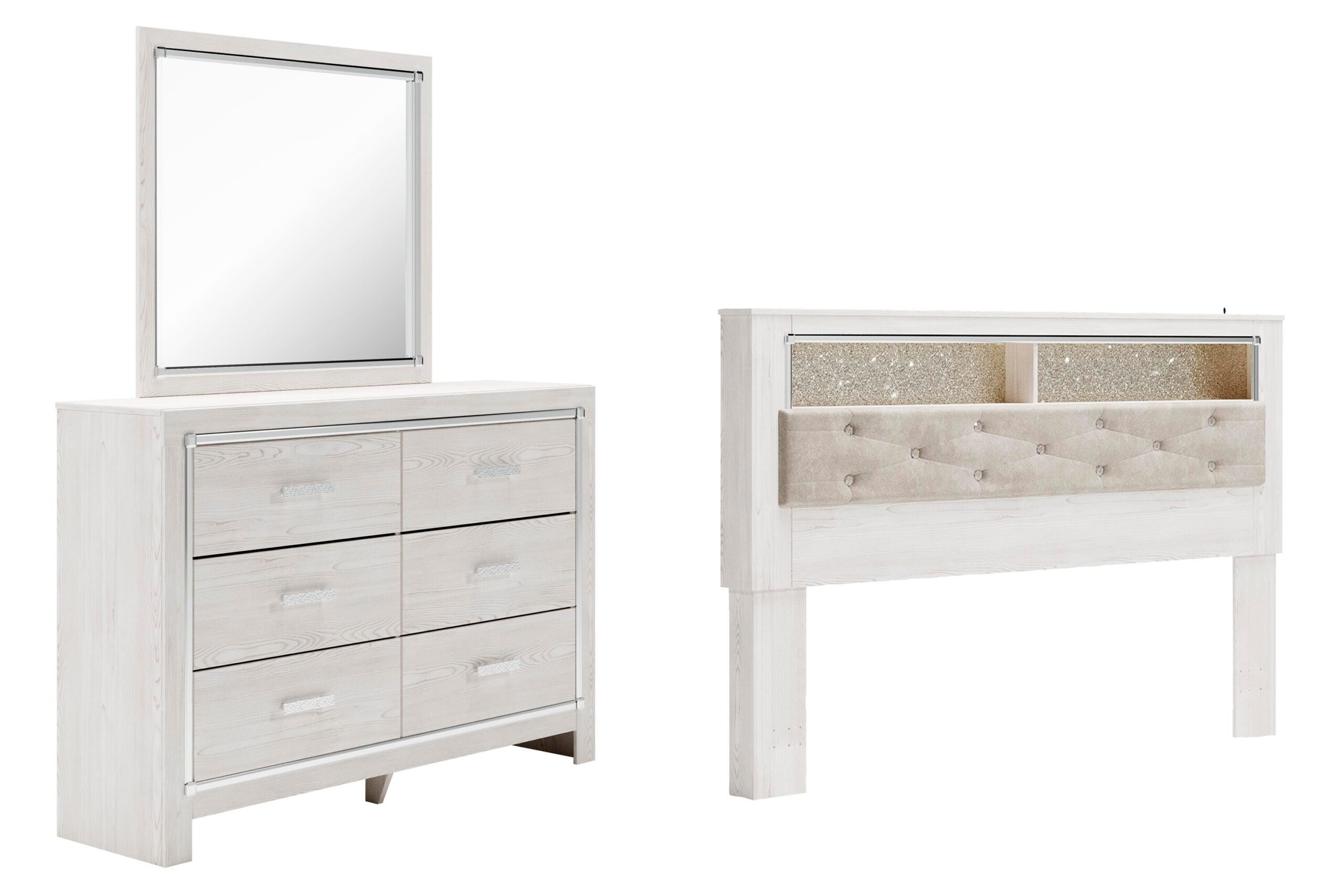 0ec485e9c1468c02781405932e83f33b Altyra King Bookcase Headboard, Dresser and Mirror - Image 1