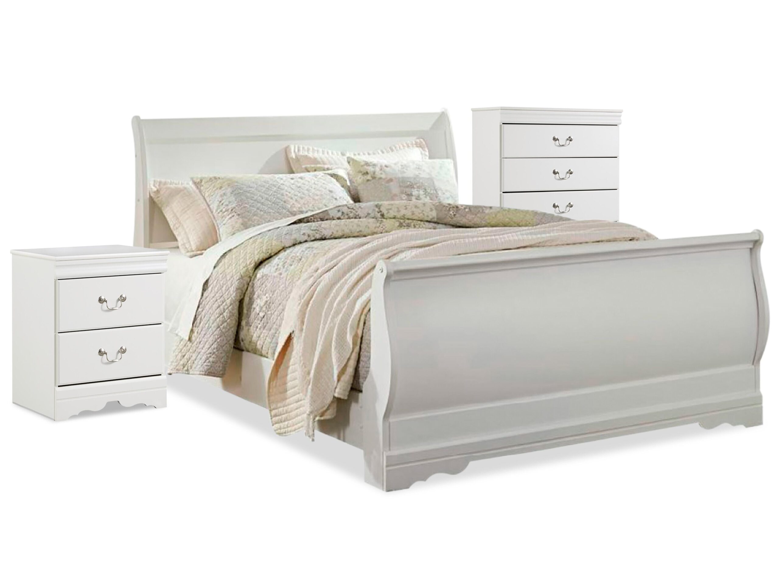 17e1c8be03008db88de0efb1eb224c21 Anarasia Queen Sleigh Bed with Chest of Drawers and Nightstand - Image 1