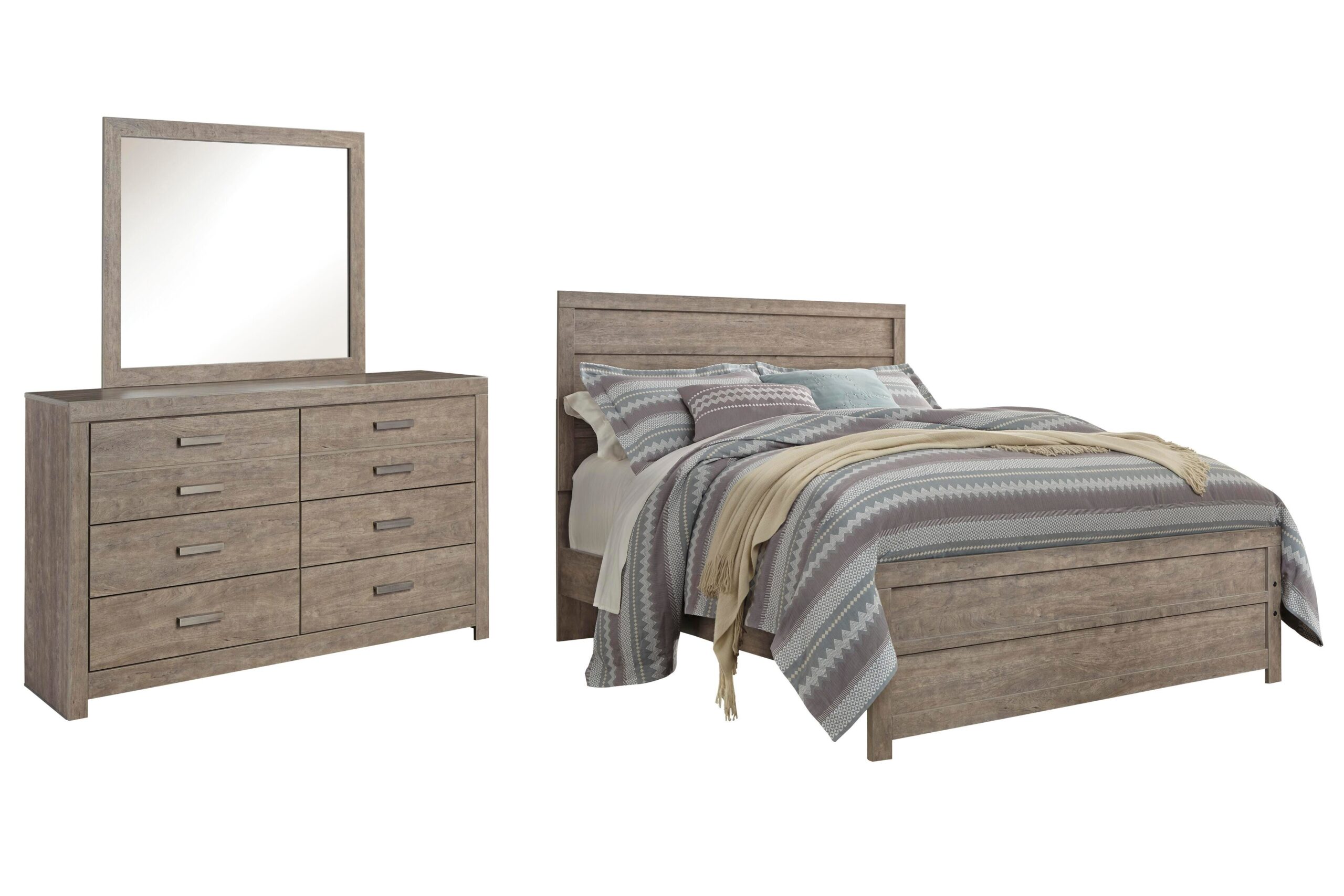 Culverbach Queen Panel Bed, Dresser and Mirror