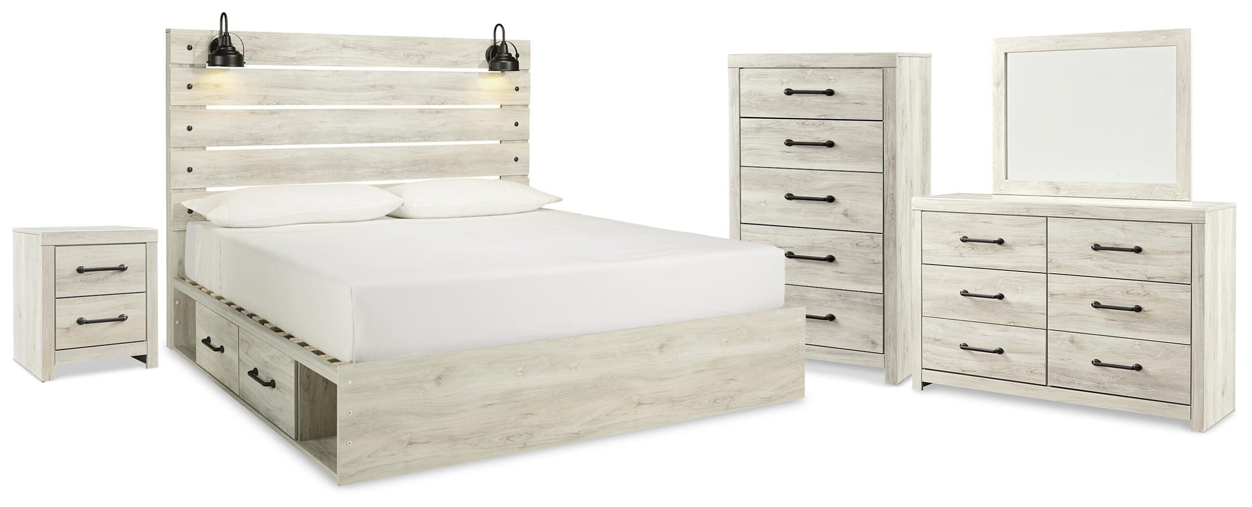 22c23391ab400777363c23feba01b57e Cambeck King Panel Storage Bed, Dresser, Mirror, Chest and Nightstand - Image 1
