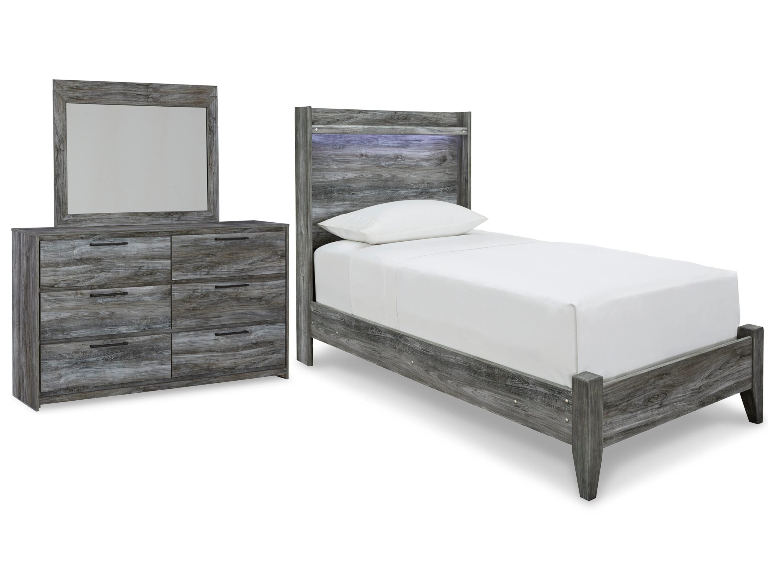 3f1714e5b5864bc07ed77222cbf87c90 Baystorm Twin Panel Bed, Dresser and Mirror - Image 1
