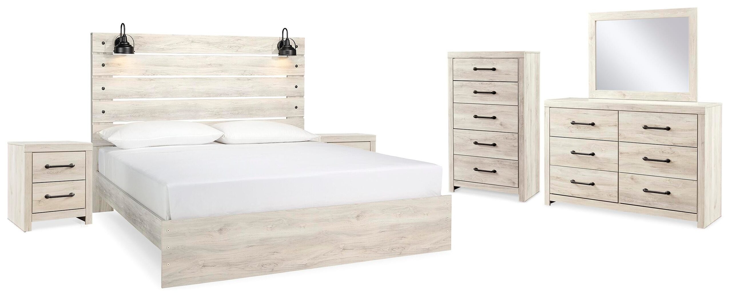 44f716bc6e59e0a1edb3473b20d5e82f Cambeck King Panel Bed, Dresser, Mirror, Chest and 2 Nightstands - Image 1