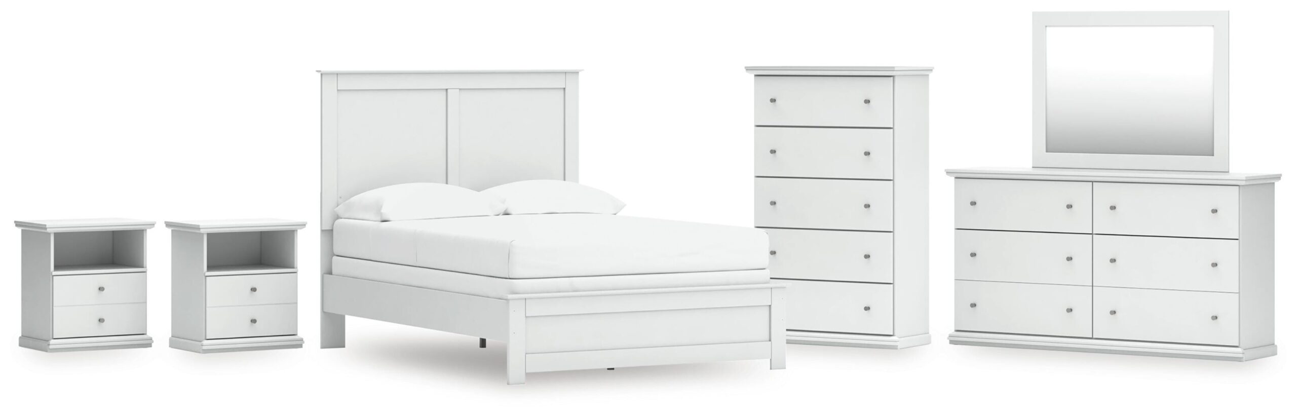 4f58d36dc60956e0800ad7e27bde6e7b Bostwick Shoals Full Panel Bed, Dresser, Mirror, Chest, and 2 Nightstands - Image 1