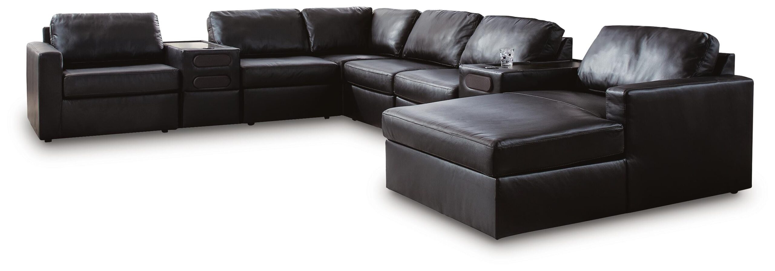 6d58cf45aa27f8ca9e3ae0158b3094f3 Modmax II 8-Piece Sectional with Chaise and Audio Consoles - Image 1