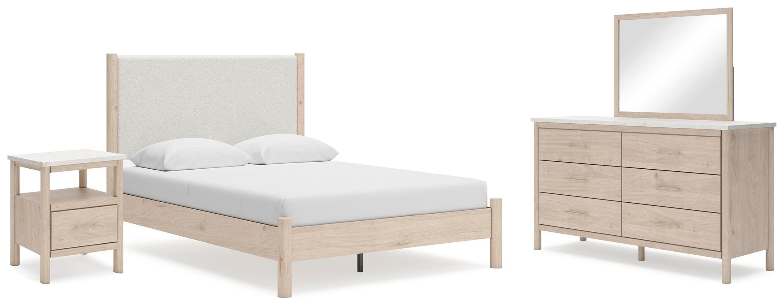 859b9a7f7e430d706f067f00431bba19 Cadmori Queen Panel Bed, Dresser, Mirror and Nightstand - Image 1