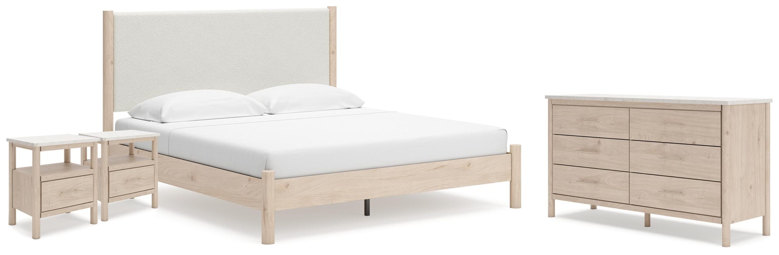 a02b842756b6bdd1f05d39dd1c1f29d2 Cadmori King Panel Bed, Dresser and 2 Nightstands - Image 1