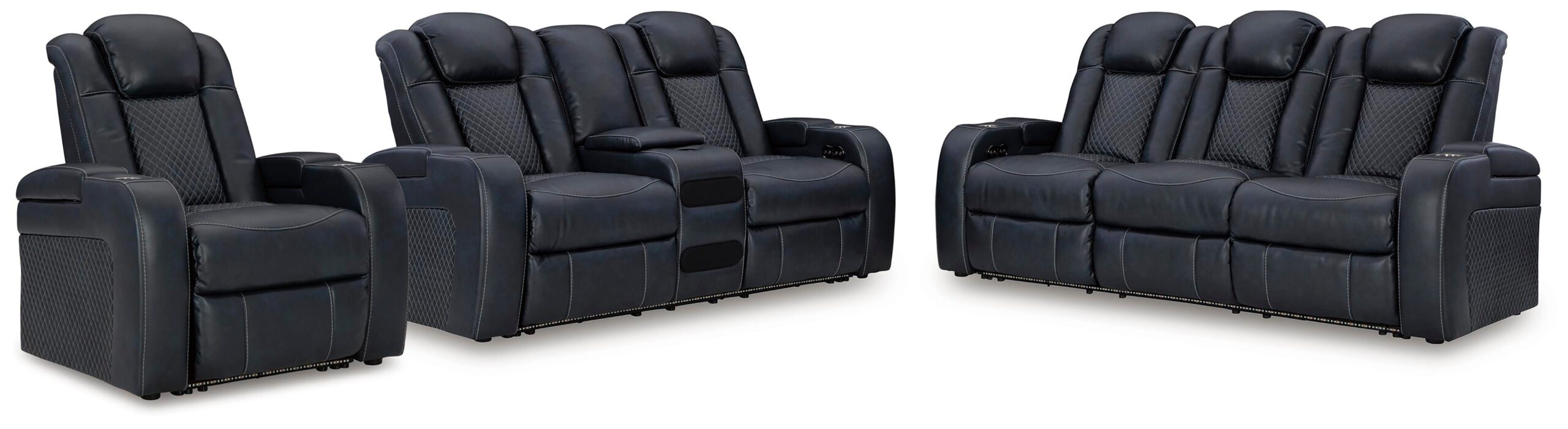 ce3af8d28ed520921399b3ec0d582ae0 Fyne-Dyme Power Reclining Sofa, Loveseat and Recliner - Image 1