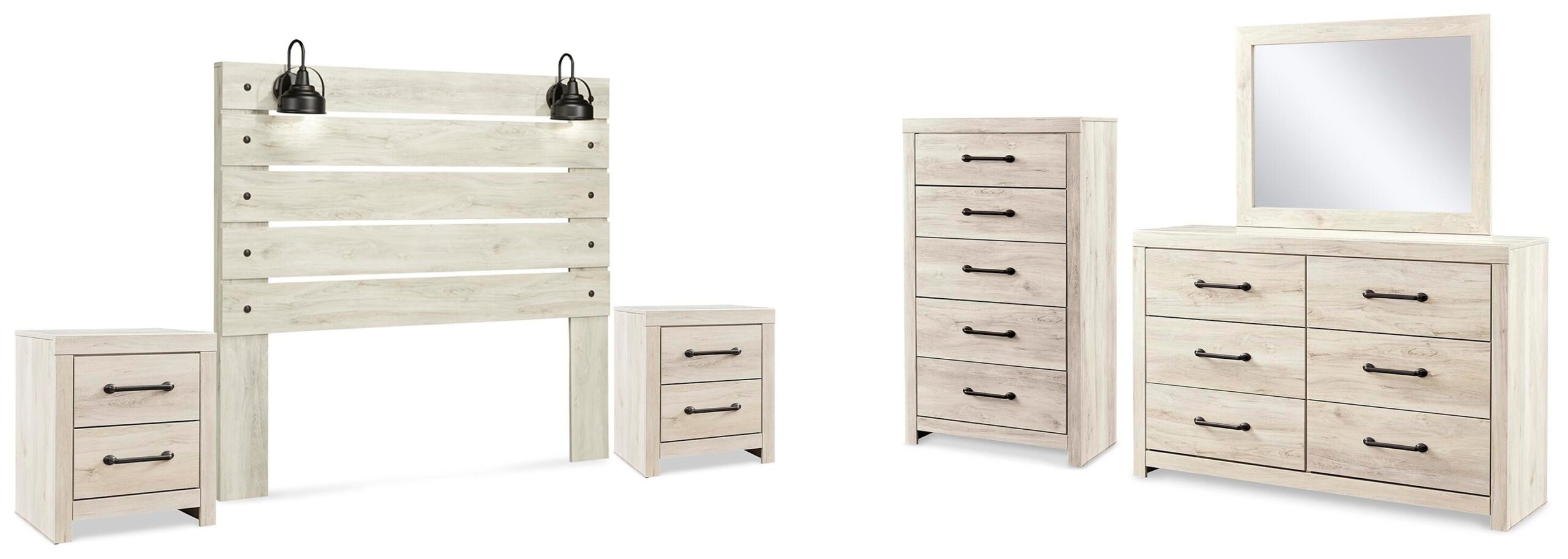 Cambeck Queen Panel Headboard, Dresser, Mirror, Chest and 2 Nightstands