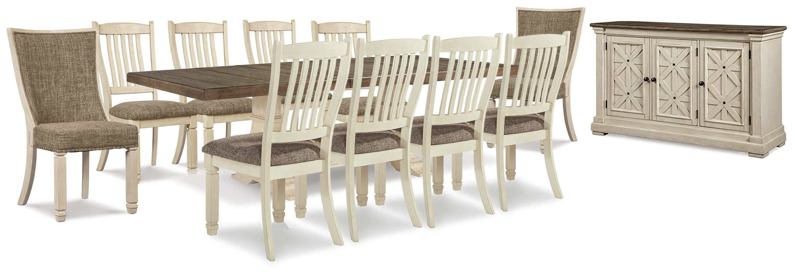 d96fb14cfeb3a8d9c72e823811c713f9 Bolanburg Dining Extension Table,10 Chairs and Server - Image 1
