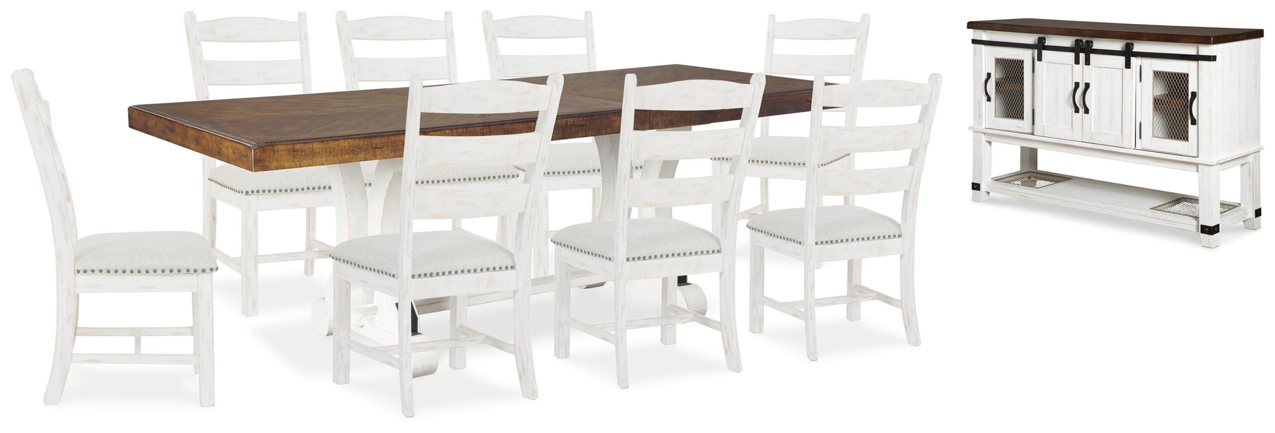 e1b9d8a6ea88c1def6ed074105d5d2ee Valebeck Dining Table and 8 Chairs with Server - Image 1