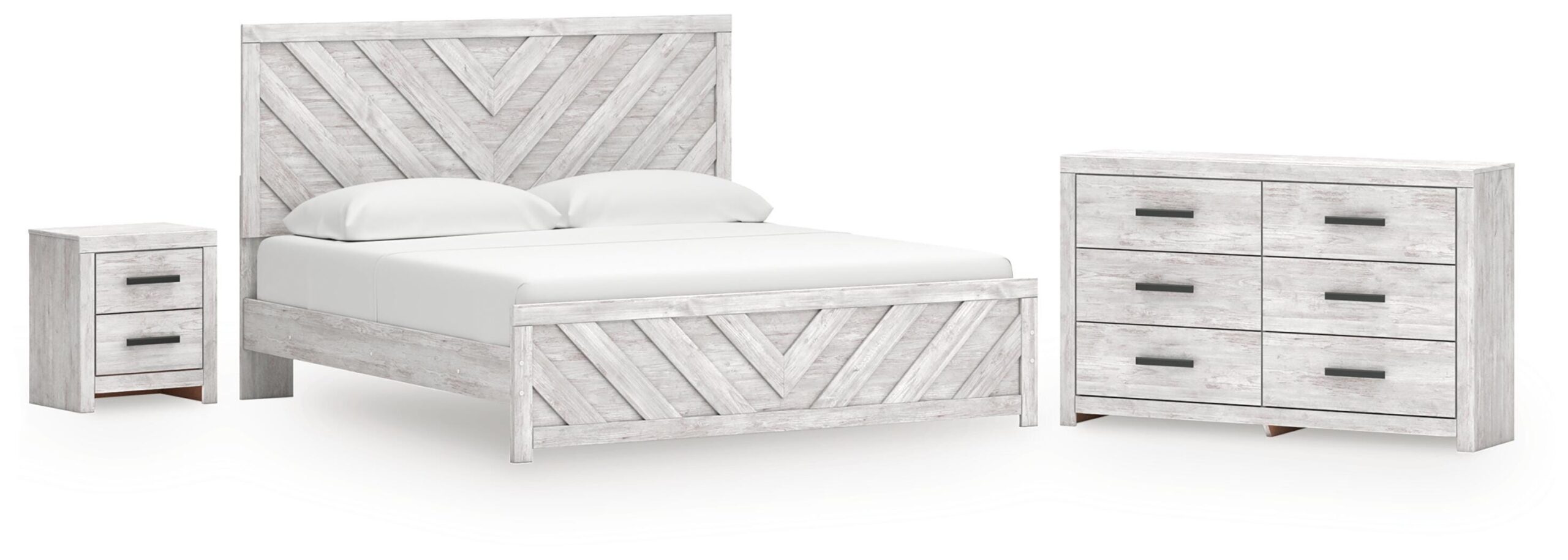 Cayboni King Panel Bed, Dresser and Nightstand